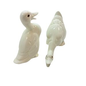 1950's MCM Vintage Ceramic Ducks, Symbolize Good Fortune, Love, Swan Like